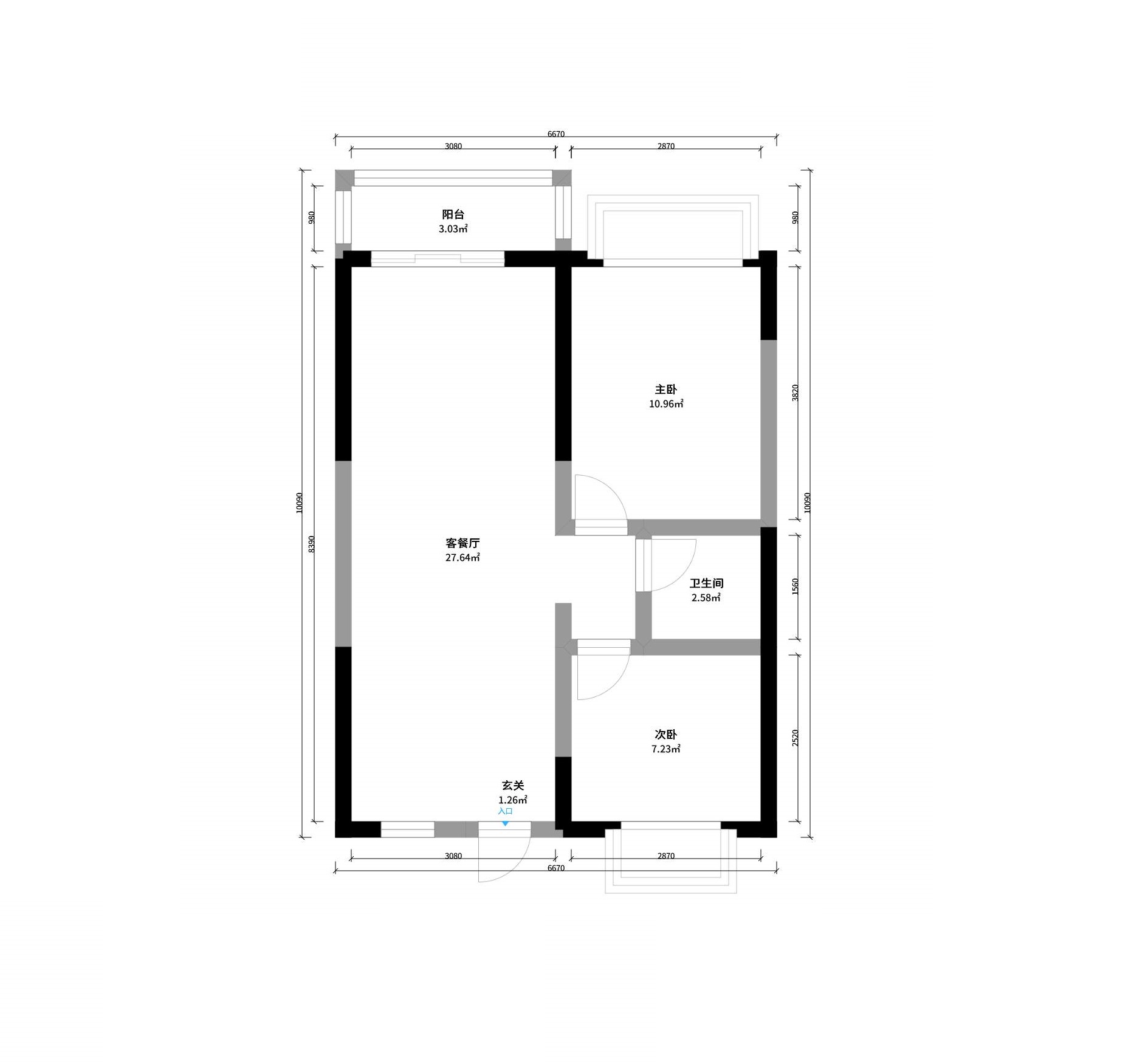 平面设计图:本期案例:60㎡两室一厅,儿童房仅7㎡却像个城堡!
