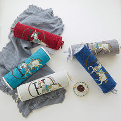 European-Style Chenille Jacquard Sofa Candy Pillow with Core, Removable and Washable, Thickened Long Pillow, Neck Pillow, Lumbar Support Pillow