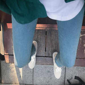 
High Street Japanese Retro Blue Slim Jeans Men's Stretch Slim Washed Pencil Pants Men's Long Pants