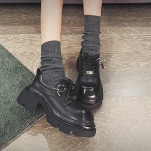 
VRMCC European station 23 spring new style women's genuine leather platform thick-soled brogue carved Oxford small leather shoes