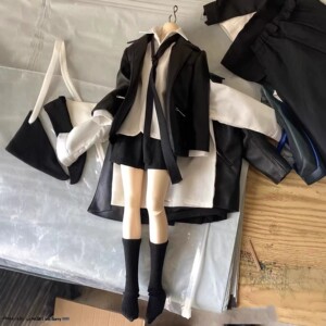 
Four-piece BJD four-piece CD2 wearable baby clothes, daily leather clothes, cool and handsome ties, suits and suits