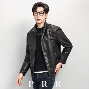 
Genuine leather jacket, first-layer cowhide stand-up collar, short casual motorcycle leather jacket, slim new autumn coat