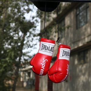 
Cross-border foreign trade mini boxing gloves car pendant car rearview mirror decoration Christmas glove pendant black and red