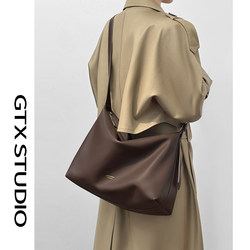 Gutianxi Niche Genuine Leather Tote Bag 2025 Lazy Style Commuting Large Capacity Relaxed Hobo Crossbody Large Bag for Women