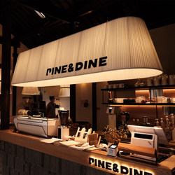 Cake Shop, Coffee Shop, Milk Tea Shop, Catering Front Desk, Cashier, Bar Counter, Long Modern Minimalist Oval Fabric Chandelier