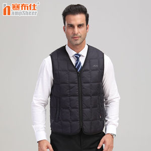 
Hanbusi men's middle-aged and elderly down vest winter warm zipper duck vest V-neck liner 21994