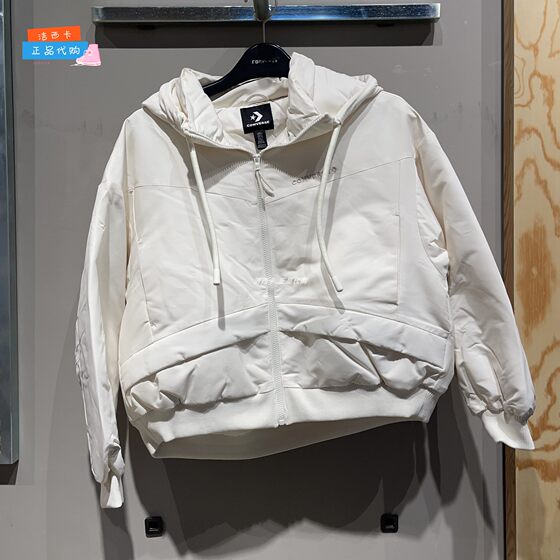 
Genuine converse 23 winter women's shorts milky white down jacket jacket 10025221-A01