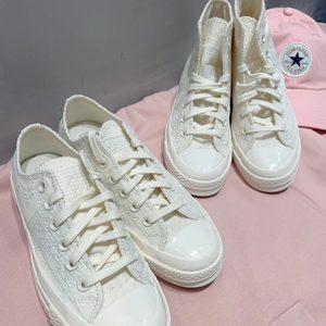 
Genuine Converse 1970S milk white lace embroidered high and low canvas shoes A16986C A16989C