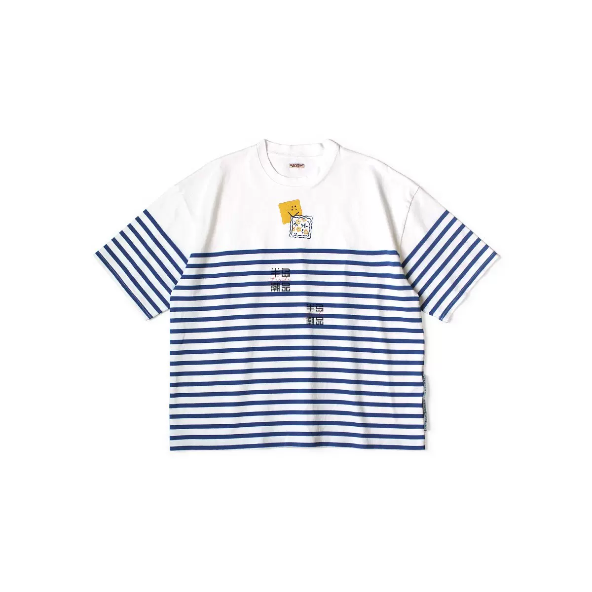 擺渡人Jp!kapital 平田和宏20ss 新款骨頭落肩oversize拼接短T三