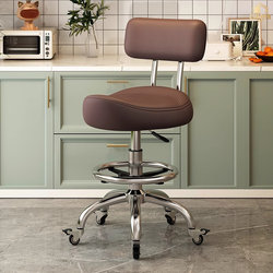 Height-Adjustable Chair with Wheels for Kitchen Cooking, Cashier Desk, Barber Stool, Dental Lift Swivel Chair