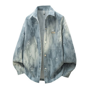 
Shirt-style jacket men's spring and autumn 2026 new lapel work clothes teenagers gradient denim jacket men