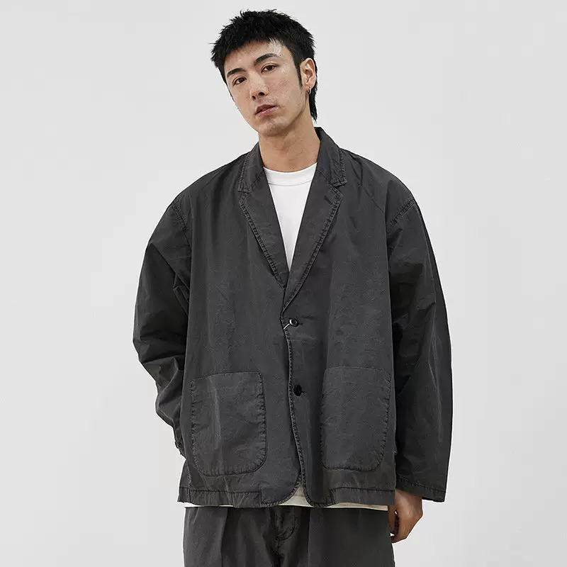 BEAMS SSZ STRAY JACKET 日系水洗蜡染做旧夹克休闲宽松西服外套-Taobao