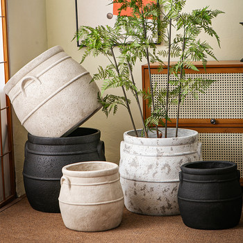 
Retro vase vase old-fashioned earthenware pot magnesium clay flower pot