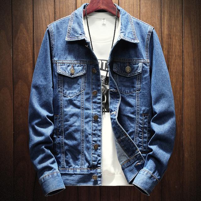 Spring and Autumn Men's Light Color Denim Jacket Korean Style Slim ...