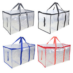 Pe Portable Transparent Woven Bag Moving Large-Capacity Storage Bag Quilt Storage Bag Luggage Bag Packing Bag