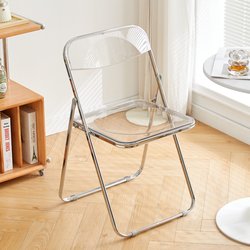 Transparent folding chair home back plastic internet celebrity chair