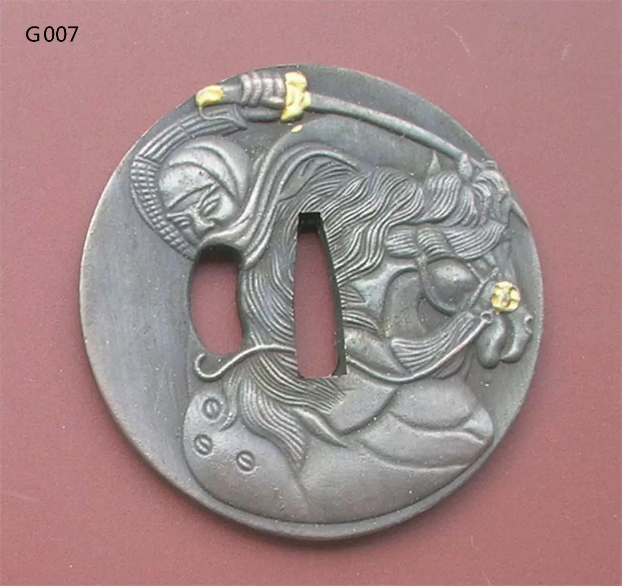 刀鍔護手／電鍍鋅鋁合金材質六武士刀鐔／裝具刀盤-Taobao
