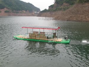 PVC Bamboo Raft Boat Scenic Area Special Bamboo Raft Fishing Boat Electric and Gasoline Engine Bamboo Raft Boat Tourist Boat Manufacturer