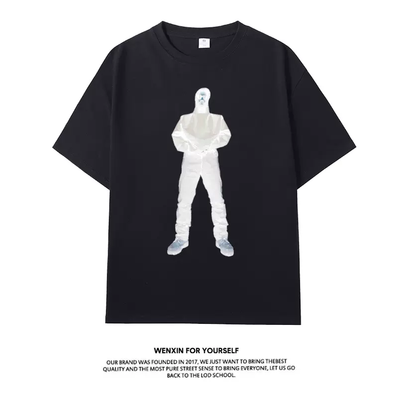 王一博 85デザインTシャツ 王一博同款85号竹叶青蛇纯棉短袖t恤YIBO赛车周边竞技半袖上衣服