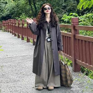 
Korean style small mid-length trench coat for women 2025 early spring new high-end British style jacket top