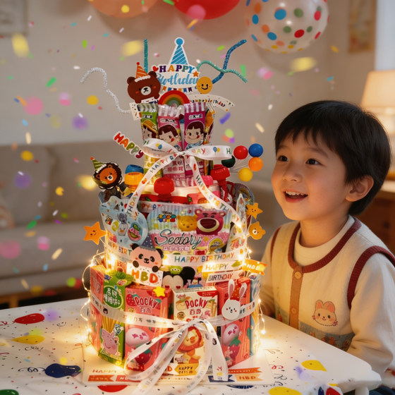 Children's snack cake foam model DIY material packaging decoration plug-in birthday party decoration send to boys and girls