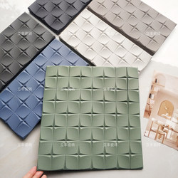 Green Matte Full-Body Mosaic in Off-White Color for Milk Tea and Coffee Shop Background Walls, Colorful Mosaic Tiles for Restaurant Exterior Walls