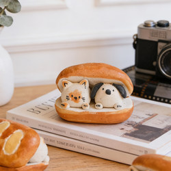Yifang Cat Kiln Cute Kitten Ceramic Ornament Diffuser Stone Creative Bread Desktop Decoration Exquisite Gift
