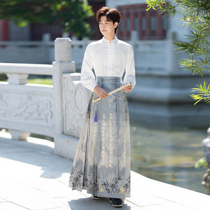 Original innovation Chinese -style horse -noodle skirt men and girls couples weaving Chinese style costume Hanfu suits Ming system show
