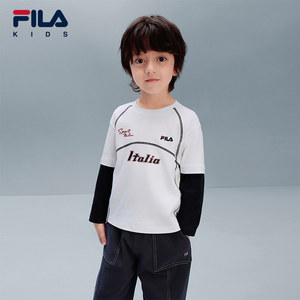 
FILA KIDS children's clothing children's long-sleeved T-shirt 2026 spring new boys' antibacterial knitted long-sleeved shirt