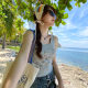 Gray American small suspender women's clothing with inner wear 2025 summer unique and beautiful vest I-shaped sleeveless top wear outer wear