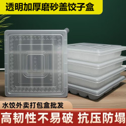 Disposable Transparent Dumpling Box, Private Takeout Dumpling Box, Commercial Packaging Box with Lid, Thickened Lid, Frosted Lid