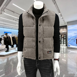 
Stand-collar velvet warm vest autumn and winter casual versatile men's cotton horse clip vest jacket corduroy men's vest