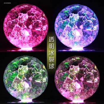 Rockery flowing water transparent glass crystal ball ornament windmill wheel accessories fountain bonsai bubble ice crack rotary ball