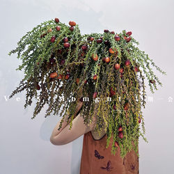 High-Quality Encrypted Soft Rubber Artificial Palm Tree with Fruit, Hanging Branches, Atmospheric Feel, Photography Props, Home Flower Arrangement Decoration