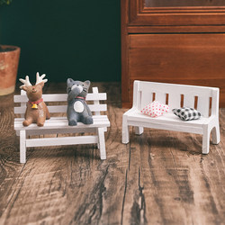Zakka Solid Wood Home Decor Small Chair Ornaments Desktop Cute Decoration Wooden Table and Chair Photography Props