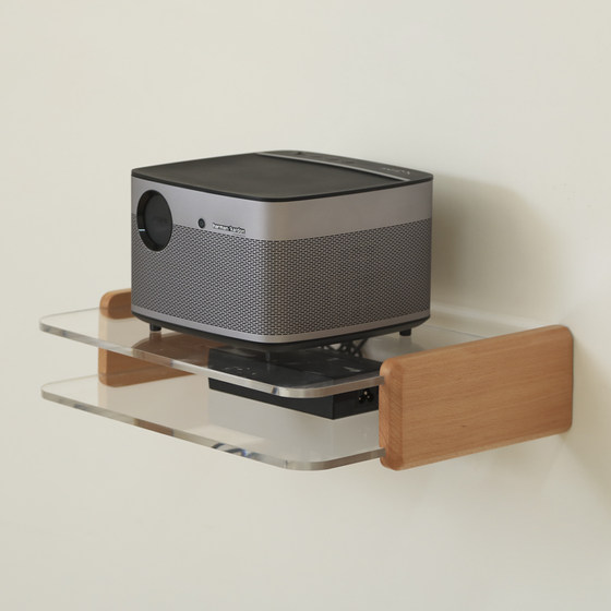 
Black walnut solid wood projector bracket household storage rack on wall living room bedroom bedside projector audio router storage rack punch rs10 B&B wall hanging bracket storage rack