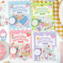 Letter Lover Miracle Berry And Paper Laser Large Sticker Pack Strawberry Season Cute Sweet Bunny Notebook Sticker