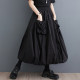 
Discount Spring and summer new loose solid color three-dimensional flower bud pocket collage double-layer lantern skirt versatile fluffy skirt cocoon shape