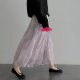 
French retro purple floral cake skirt for women discount early spring new high-waisted a-line midi skirt for summer
