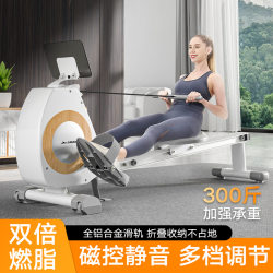 Commercial Folding Silent Ultra-Fat-Burning Rowing Machine for Indoor Home Use with Multi-Level Adjustment, Silent Intelligent Magnetic Resistance Rowing Machine
