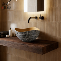 Qin Dynasty-Style Homestay Hotel Vintage Art Designer Retro Ceramic Washbasin Countertop Basin