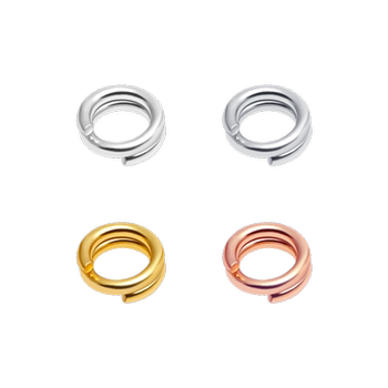 925 silver double-layer open ring necklace connection ring
