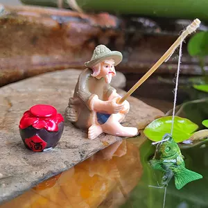 姜太公钓鱼头像 Old Man Fishing Statue, Hobbies & Toys