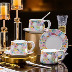 Jingdezhen Wanhua Ceramic Coffee Cup, Light Luxury High-Value Exquisite Cup and Saucer Set, Personal Mug for Women