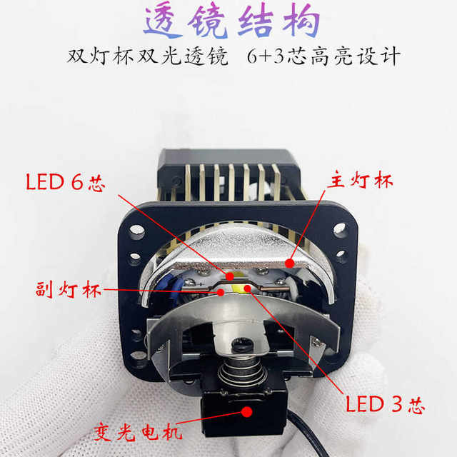 Car square light 1.5 inch double light cup matrix lens dual light far ...