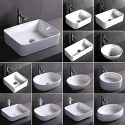 Countertop Basin, Balcony Countertop Washbasin, Small Ceramic Washbasin, Small Bathroom Basin, Single Basin, Countertop Basin for Home Use