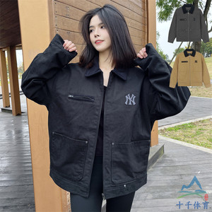 
24 new MLB couple jacket men and women NY embroidered retro lapel cotton tooling sports jacket 3AJPB0146
