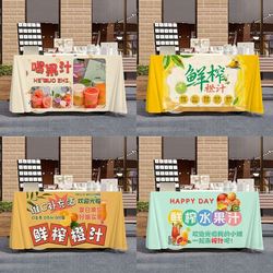Freshly Squeezed Orange Juice Juice Booth Publicity Tablecloth Tablecloth Juicing Night Market Market Stall Cloth Hanging Cloth Advertising Cloth Signboard