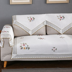 Sofa back towel lace sofa scarf cloth art armrest tissue cover white towel back scarf is simple four seasons universal