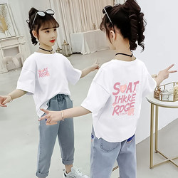 Pure Cotton Girls' Short-Sleeve Summer 2026 New Style T-Shirt for Older Children, Stylish Top for 12-Year-Old Girls